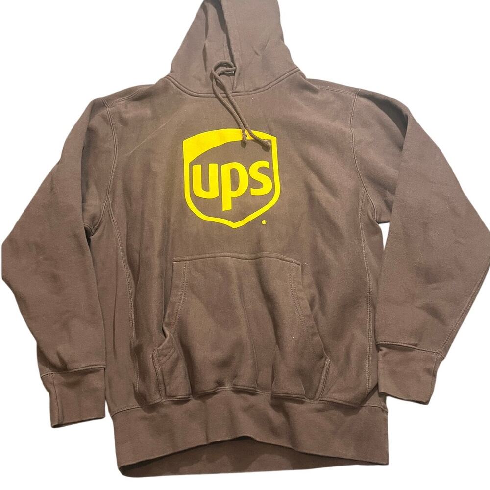 VTG Brown UPS Hoodie Sweatshirt Logo‎ Halloween SZ M Workwear Y2K Theme